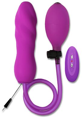 14 cm Pumpdildo - Vibrating Inflatable Silicone Twister purple