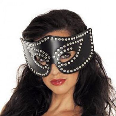 Leder Augenmaske mit Nieten EXTRA