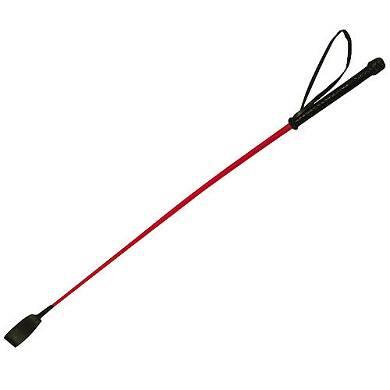 WHIP & GO Reitstock Nylongespinst, Griff Leder umflochten