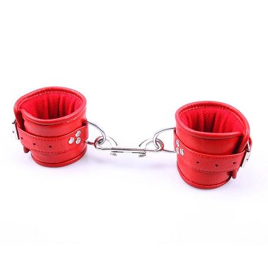 Leder Handfessel mit Plsch RED
