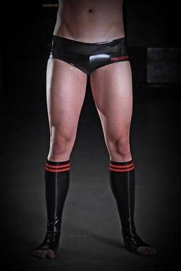 Badehose mit Rundpaspel und Logo