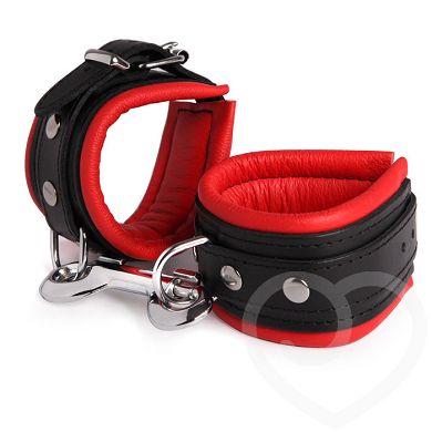 DOMINIX Deluxe Handschellen aus rotem Leder