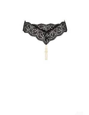 YOUR NIGHT+ Zweireihiger Perlenstring PLUS (L / ca. 42-46) schwarz