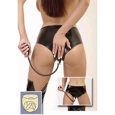 Latex-Slip mit Pumpdildos, S-XL
