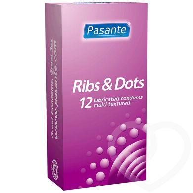 Pasante gerippte und gepunktete Kondome (12er Pack)