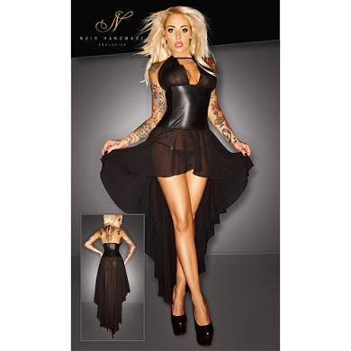 Noir Handmade ? Langes Kleid aus schwarzem Netzmaterial