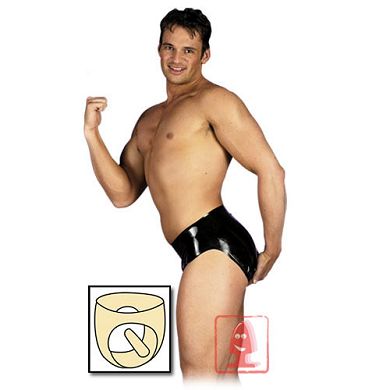 Latex Herren-Slip mit Analdildo