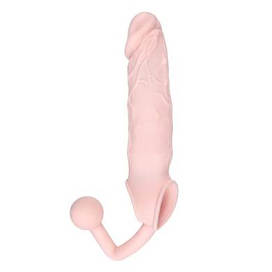 Hautfarbene Penishlle mit Buttplug