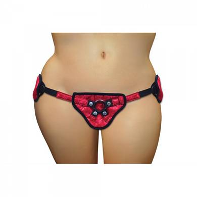 Satin-Korsett-Harness - in Rot