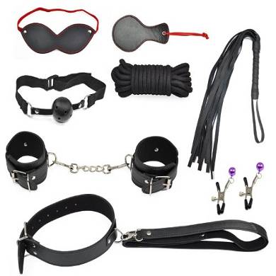 Everesta Sex spielzeug 8 Stück Leder Bedroom Restraint System Slave S&M Fesseln B