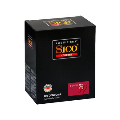 Sico Color Kondome, rot mit Erdbeergeschmack - 100 Condoms