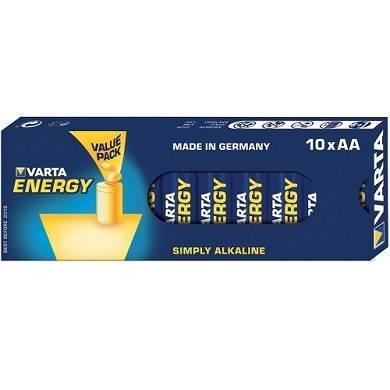 Varta Batterie Energy Mignon AA R6, 10 Batterien, 1,5 V, 4903, Alkaline, Alkali