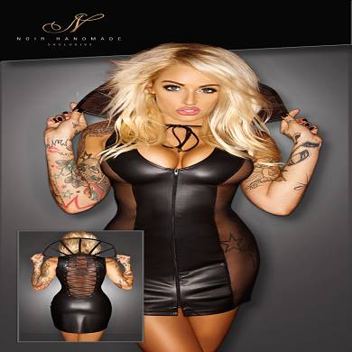 Wetlook Kleid mit Kragen