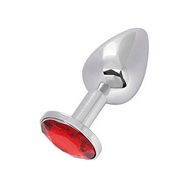NewMagic Anal Buttplug Anal Butt Plug Hook Kristall Stahl Metall . L (Red)