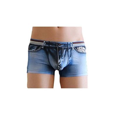 Amlaiworld Herren Baumwolle Spandex Jeans Boxer Reizwäsche