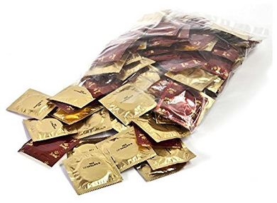 Amor Kondome nature feucht Condome im 100-er Pack - mit zwei Penisringen - von Extasialand