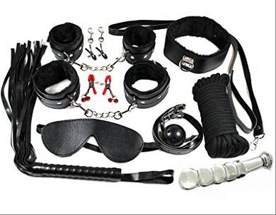 Bondage Set 11 teilig in schwarz