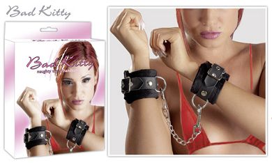 You2Toys BAD KITTY Handfesseln FUR schwarz