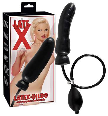 Aufblasbarer Dildo aus schwarzem Latex