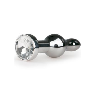10,5 x 2,6 cm Crystal Buttplug Sphere silver