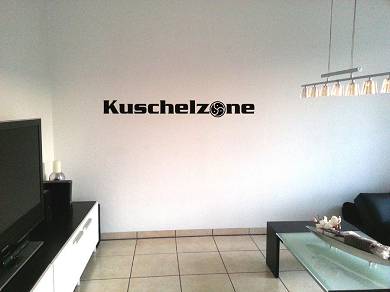 Wandtattoo Kuschelzone mit Peitschenrad versch. Gren BDSM Bondage