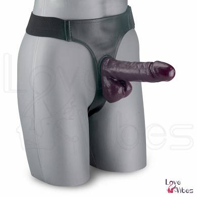 Dicker schwarzer Dildo mit O-Ring-Gurt