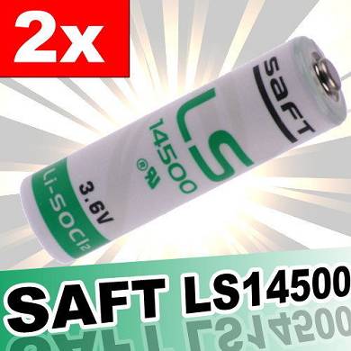 2x Saft Lithium 3,6V Batterie LS 14500 - AA - LS14500 Li-SOCl2 Batterien