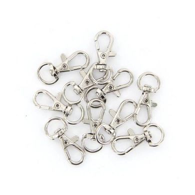 10 Stück Schwenk Karabinerhaken Haken Schlüsselanhänger Silber