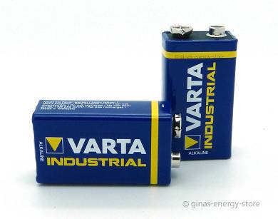 5 Varta Industrial Batterie 9V-Block-Batterien 6LR61 MN1604 4022 für Rauchmelder