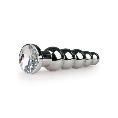 14 x 3,2 cm Crystal Buttplug 5-Balls silver