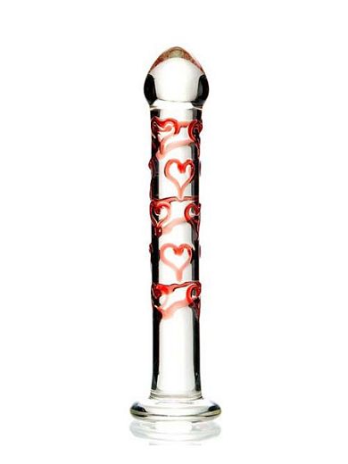 Red Hearts: Glasdildo