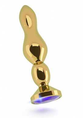 12 x 3,0 cm Rich Buttplug gold - purple sapphire