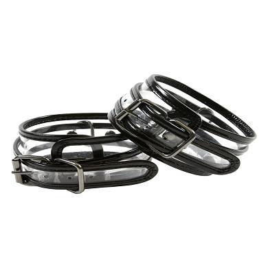 Handgelenksfesseln, transparent mit D-Ringen