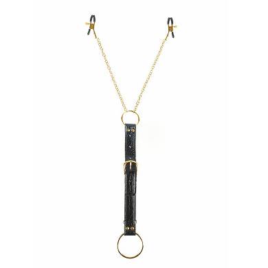 Fetish Fantasy Gold Penis-Ring und Brustklammern