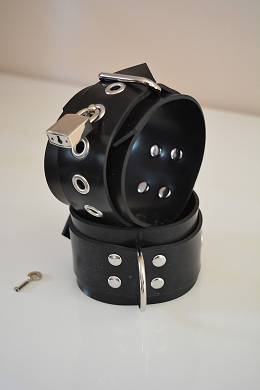 BlackRuBB Latex Hand Fesseln *abschliessbar Gr. L-XL Rubber Bondage Gummi