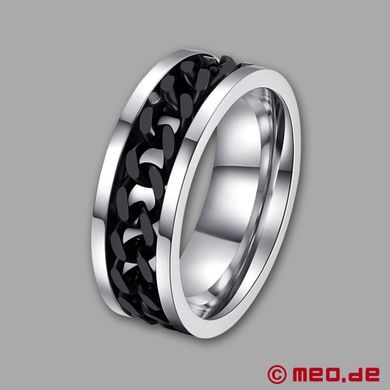 MEO Chaîne d?amour Fingerring in silber-schwarz