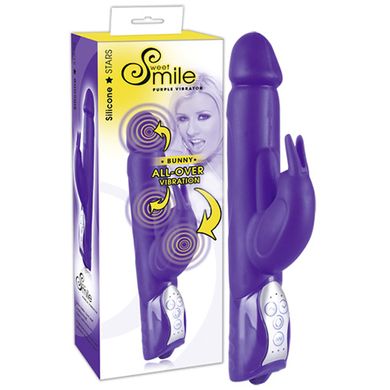26 x 3,7 cm Smile Bunny All Over Rotation Vibrator purple