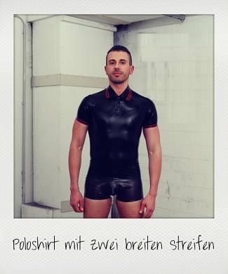 Das Poloshirt mit breiten Kragenstreifen