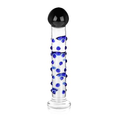 Glas Dildo mit Noppenstruktur, 18 cm