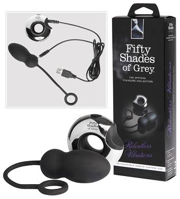 Ovales Vibroei mit Fernbedienung Shades of Grey