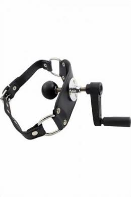 Gags Extereme - Leder Knebel Geschirr Killer Mouthgag verstellbar - Schwarz