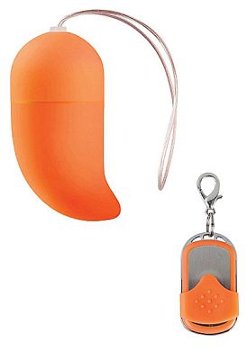 Shots Toys 10 Speed Remote Vibrating G-Spot Egg Medium - Orange
