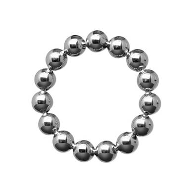 Meridian 11 cm Stainless Steel Beaded Cock Ring - Perlenbesetzter Cockring