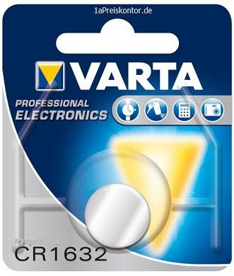 Batterie Varta Lithium Knopfzelle CR 1632 3V 1er Blister DL1632 - MHD 07-2023
