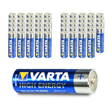 50x Varta AA High Energy Mignon LR06 Batterie - 2850mAh 1,5V Alkaline - 50 Stück
