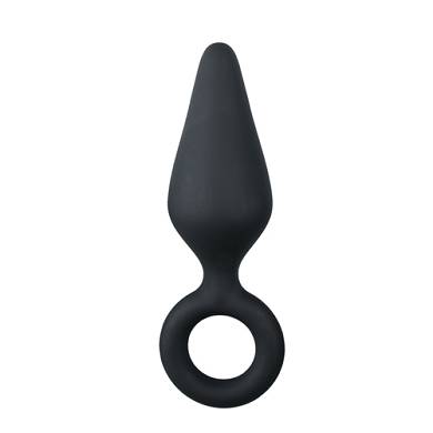 Schwarze Buttplugs mit Zugring - Mittlere Gre
