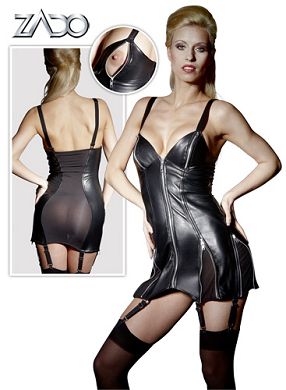 Leder-Strapsminikleid