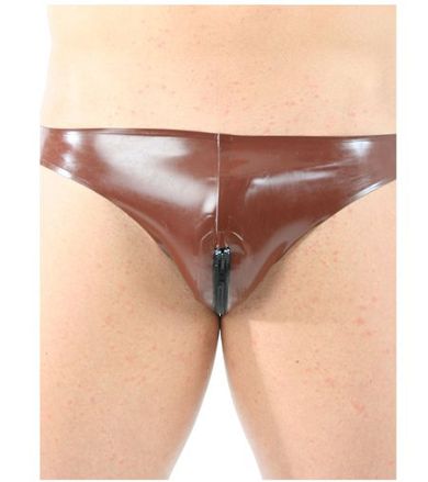 Latex Herren Slip mit Front-Reiverschluss