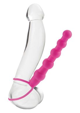 14,5 x 2,5 cm Beaded Dual Penetrator pink