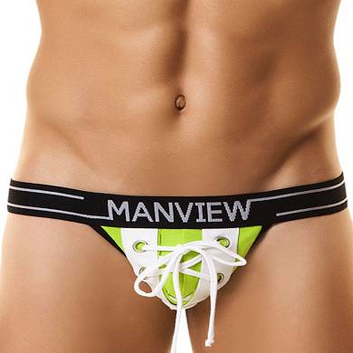 ManView Campus Gym Jockstrap Underwear Green/White